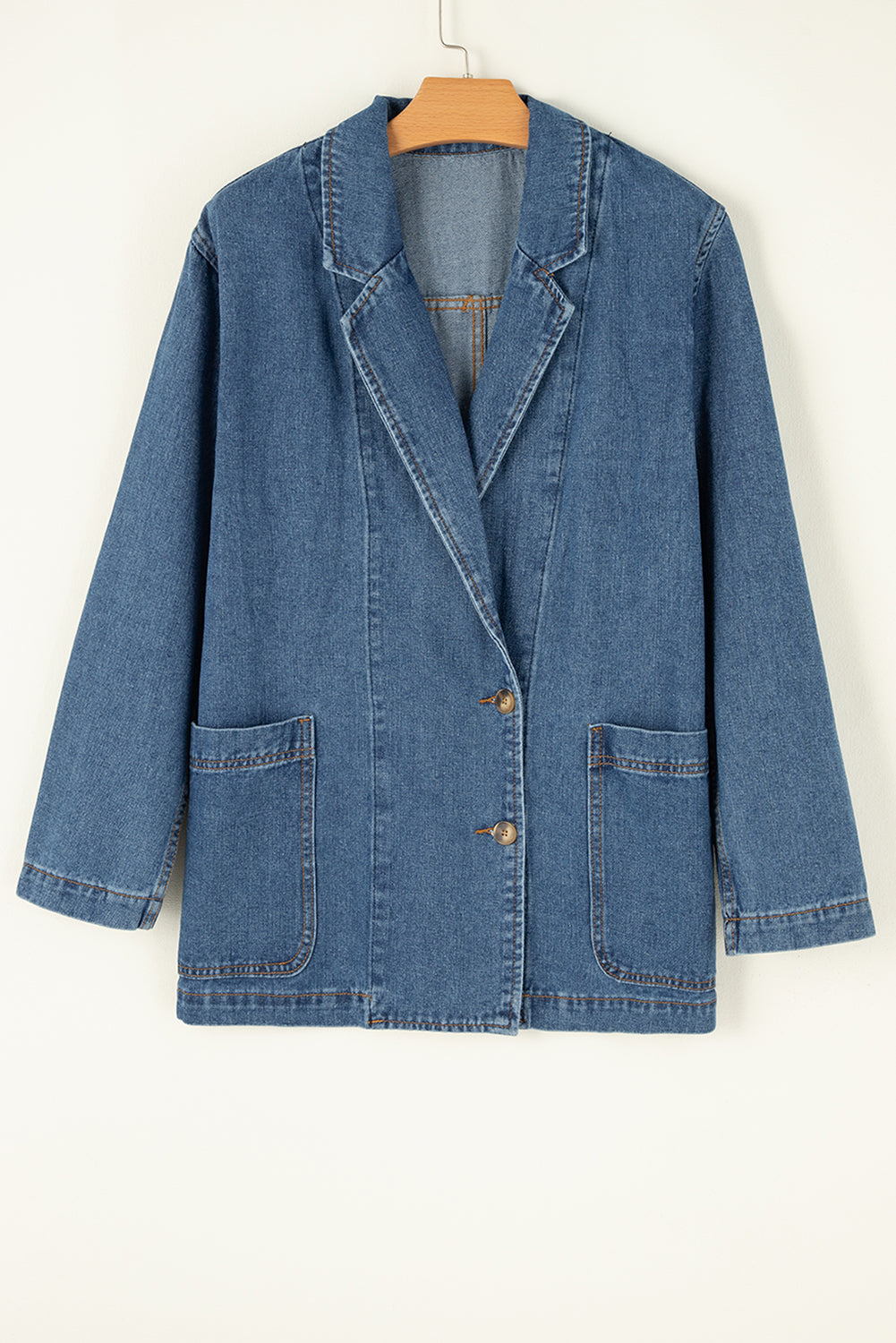 Sail Blue Denim Jacket w/ side pockets + lapel collar