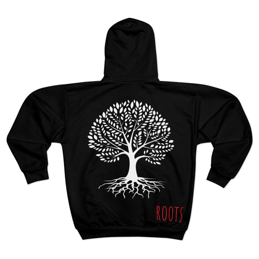 ROOTS hoodie, family, family tree, family tree sweatshirt, roots sweatshirt, tree with roots zip up sweatshirt, zip up sweatshirt