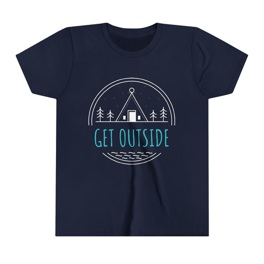 Youth Short Sleeve Tee, get outside tee, outdoors shirt, comfy tshirt, soft tee