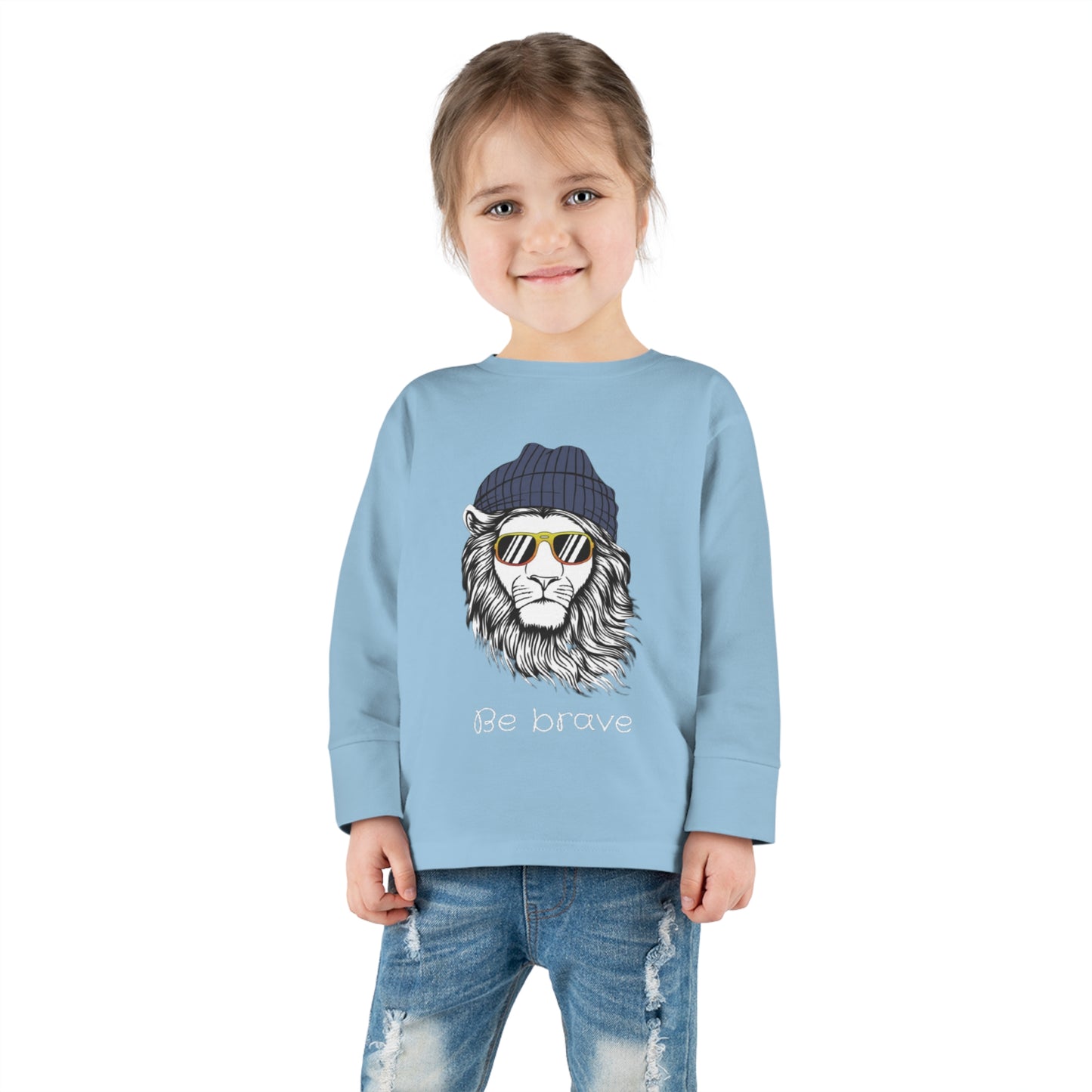 Toddler Be Brave Long Sleeve Tee, lion tee, lion long sleeve tshirt, bravery, lion shirt