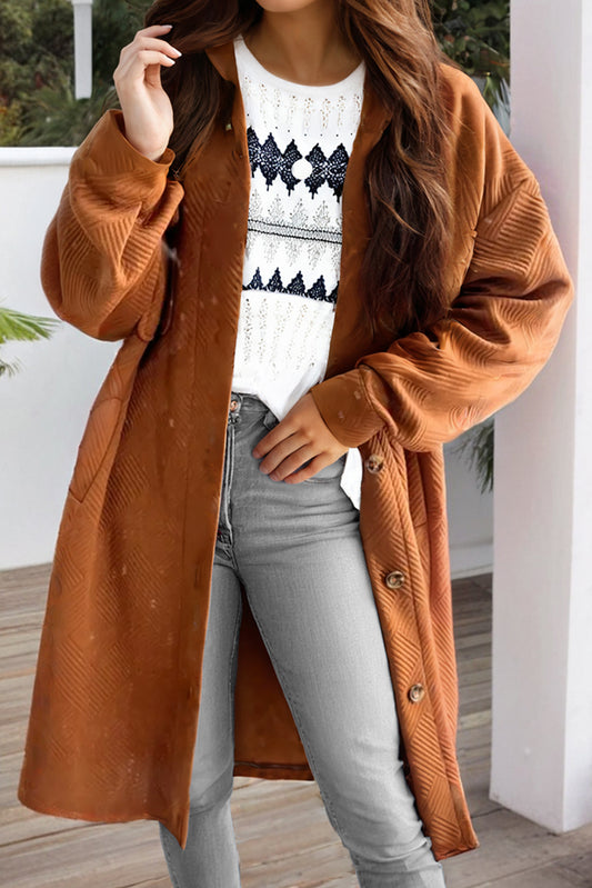 Gold Flame Collared Duster Coat