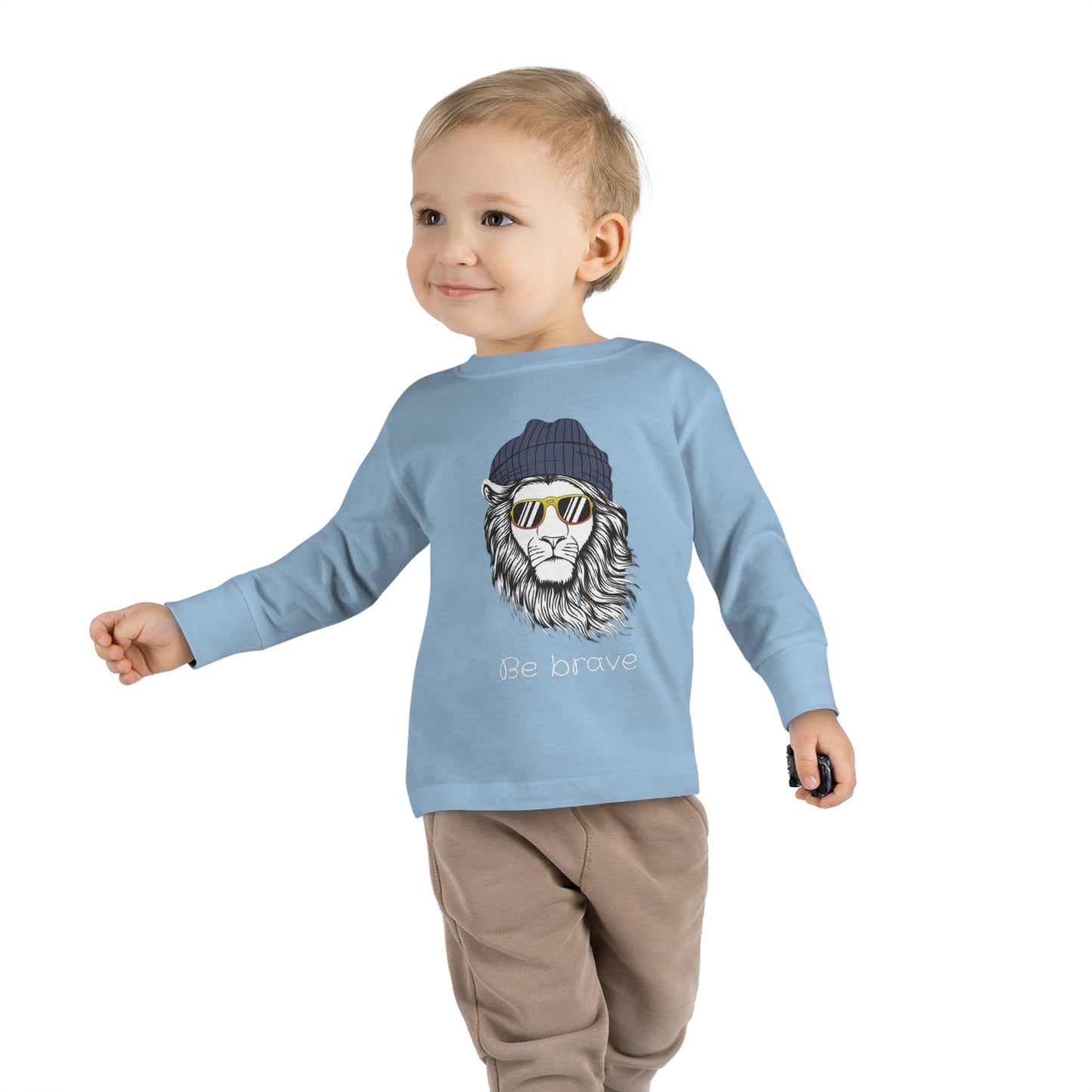 Toddler Be Brave Long Sleeve Tee, lion tee, lion long sleeve tshirt, bravery, lion shirt