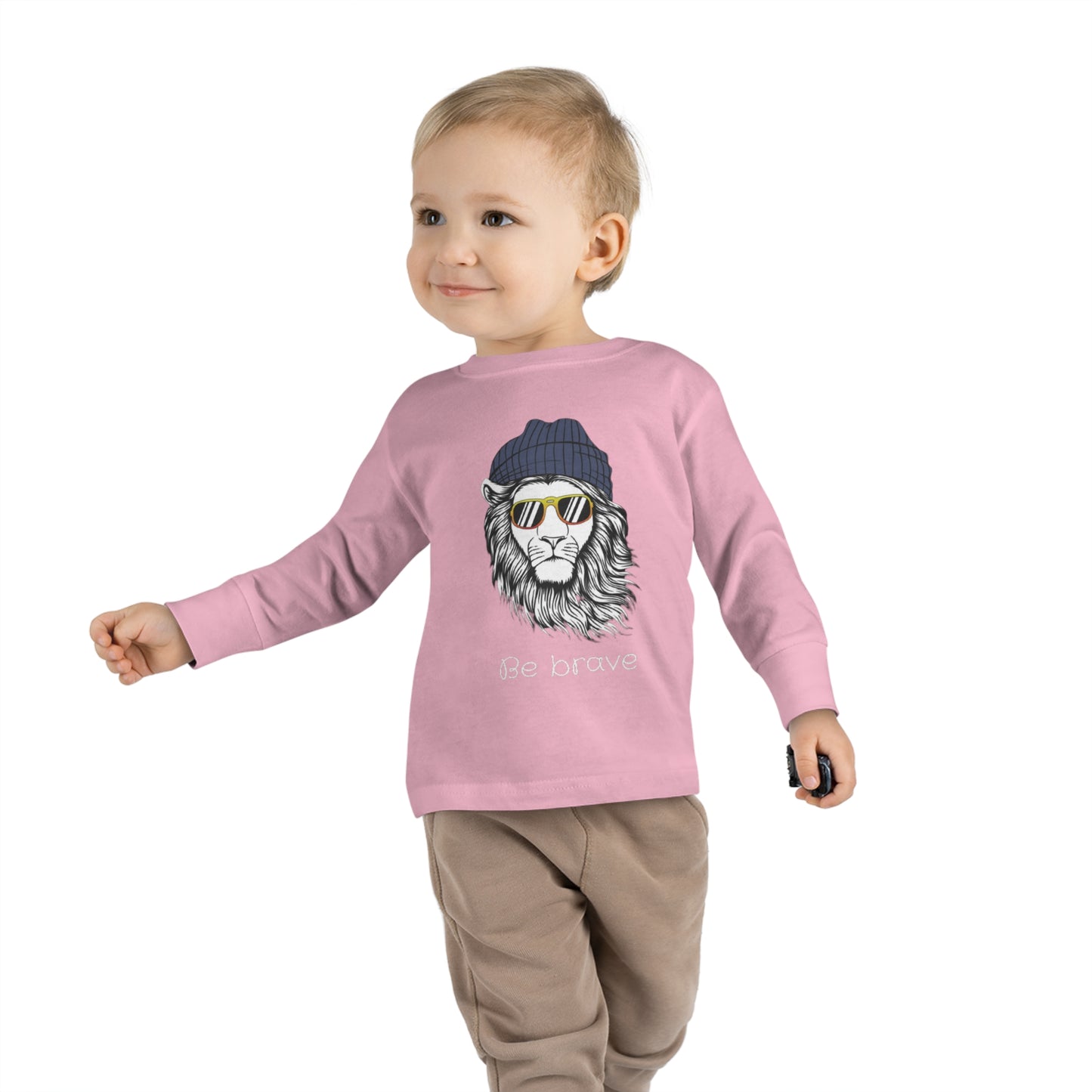 Toddler Be Brave Long Sleeve Tee, lion tee, lion long sleeve tshirt, bravery, lion shirt