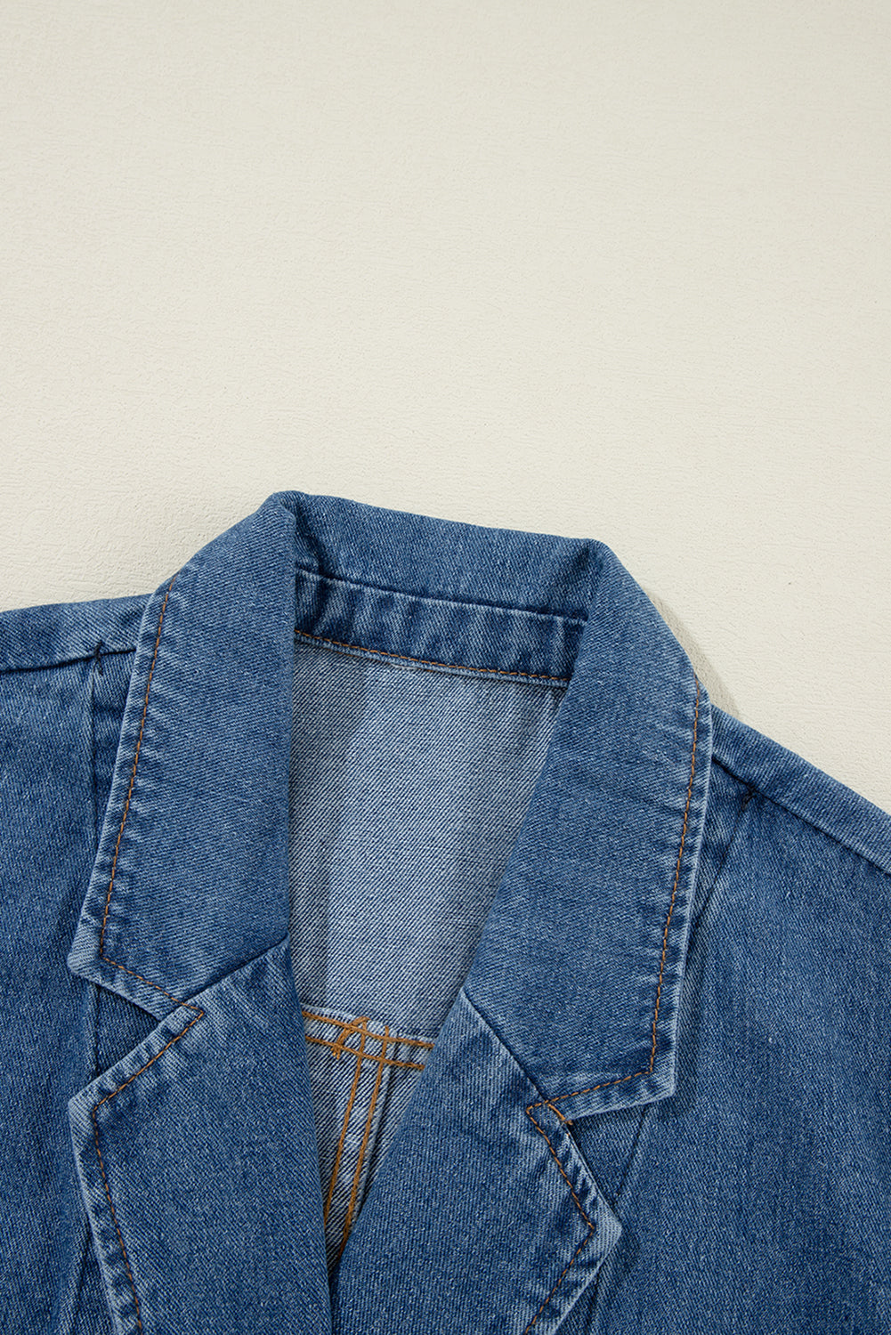 Sail Blue Denim Jacket w/ side pockets + lapel collar