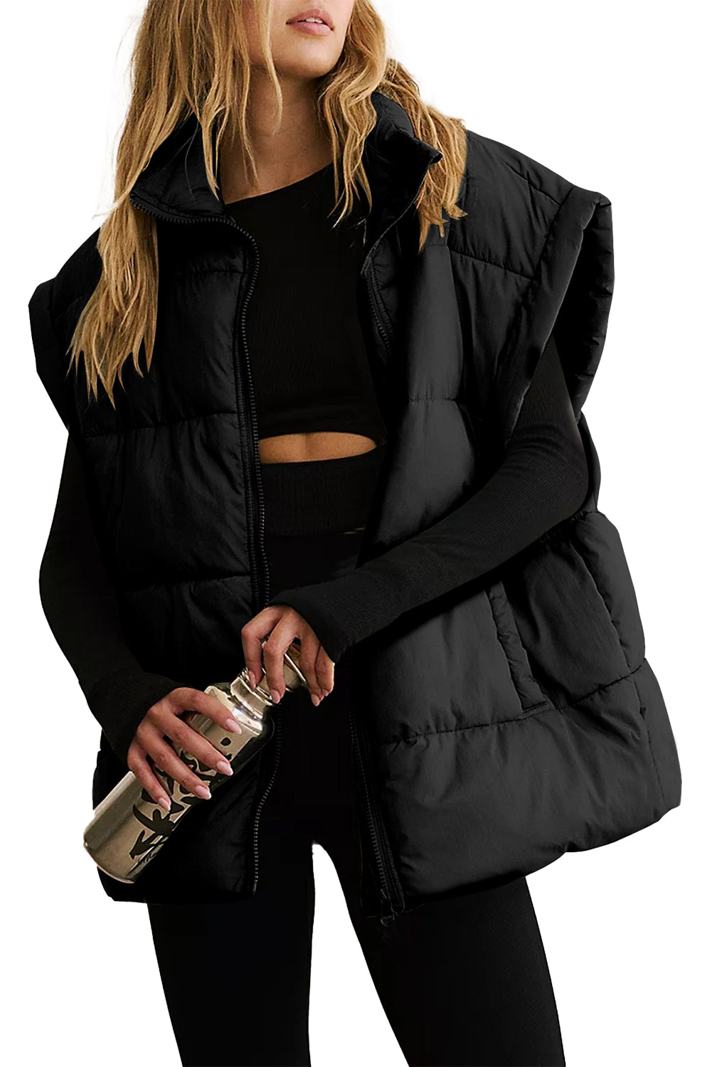 Oversized Puffer Vest w/ Zipper