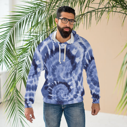 Tie dye hoodie, blue and white tie dye pullover, sweatshirt, tie dye sweatshirt.