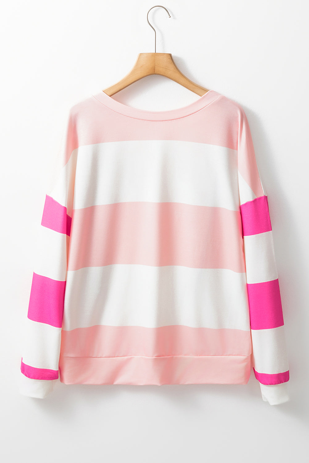 Light Pink Striped Long Sleeve Top