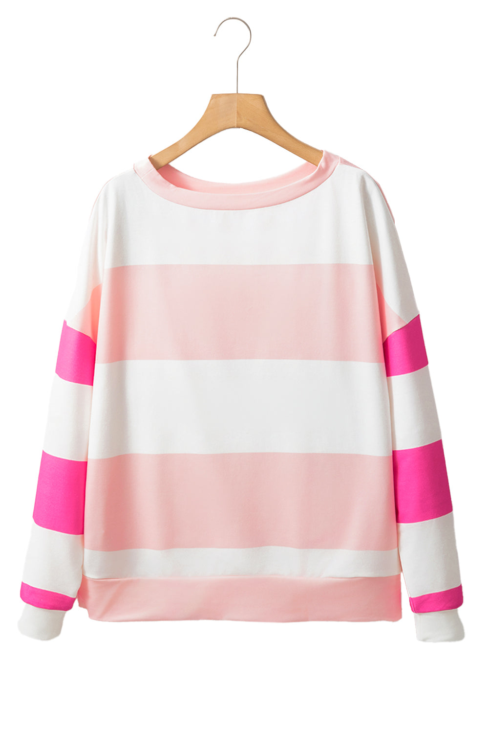 Light Pink Striped Long Sleeve Top