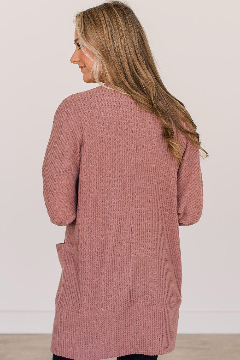 Mineral Red Waffle Cardigan