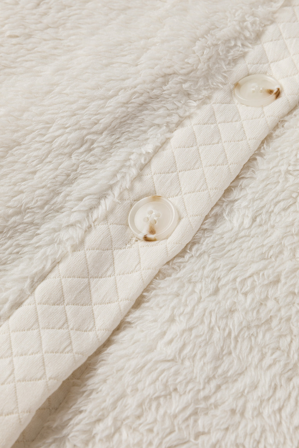 White, Quilted Sherpa Shacket