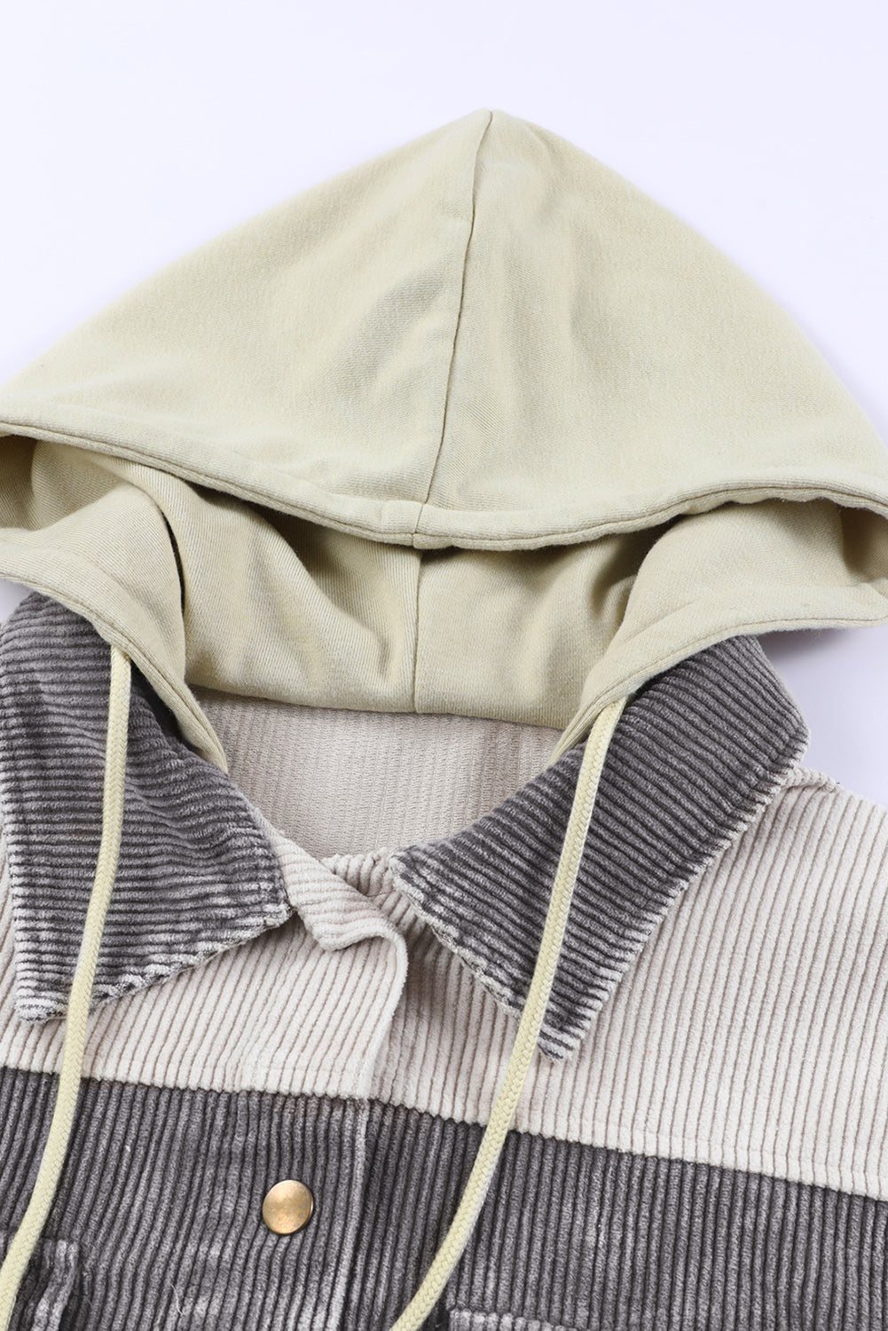 Button-Down Hooded Corduroy Jacket