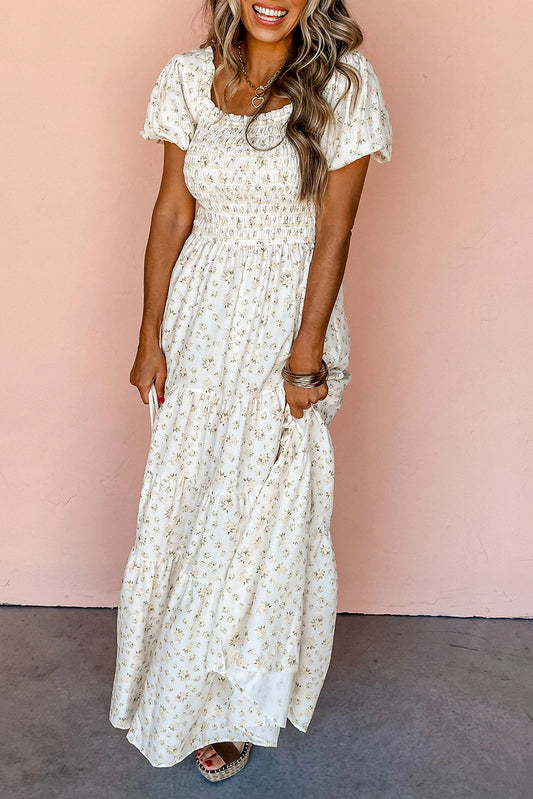 Frilly Tiered Floral Maxi Dress