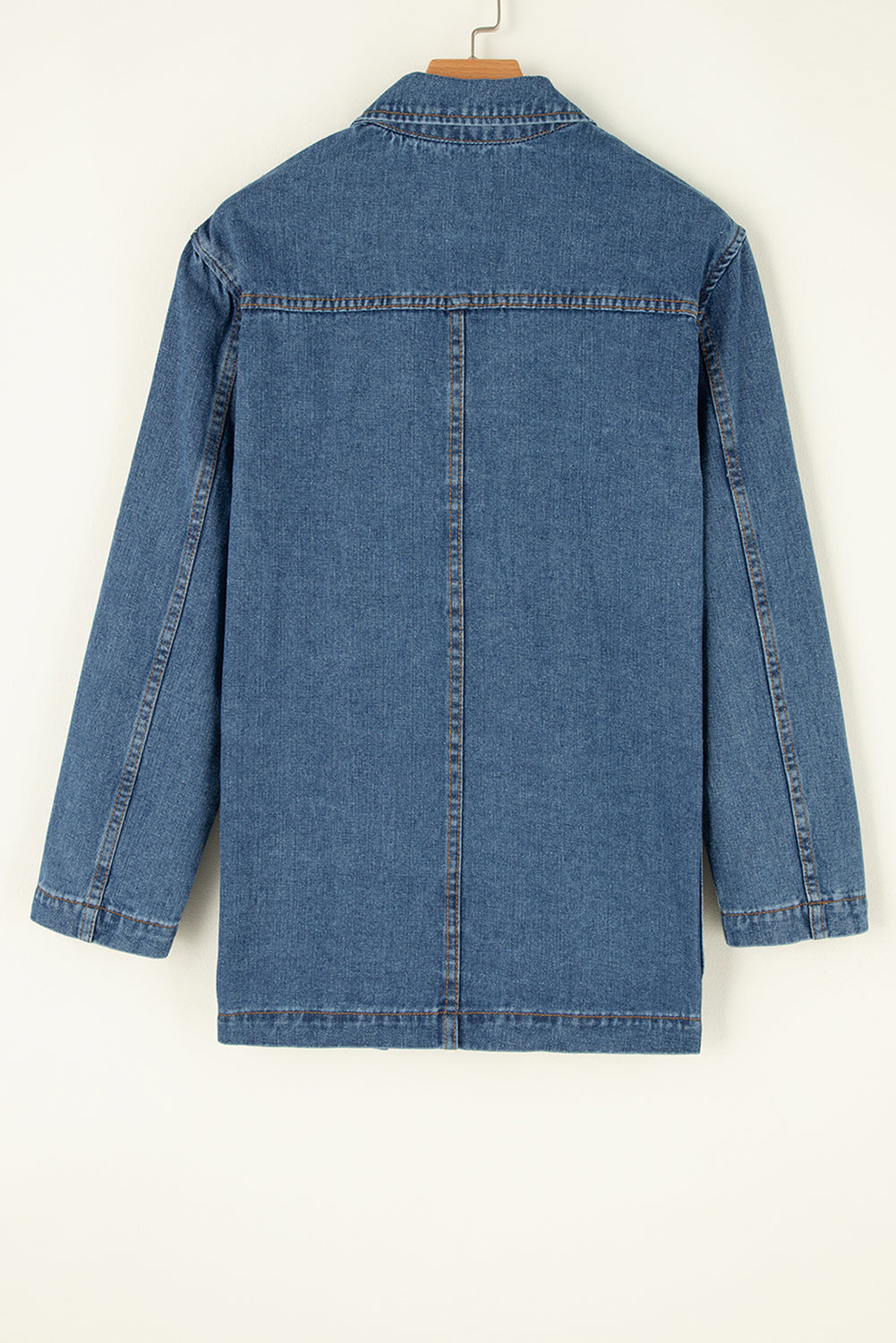 Sail Blue Denim Jacket w/ side pockets + lapel collar