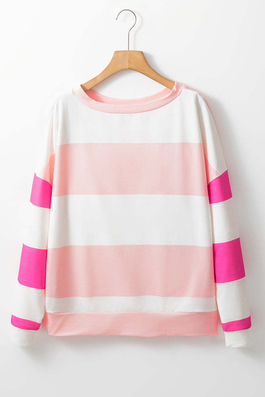 Light Pink Striped Long Sleeve Top